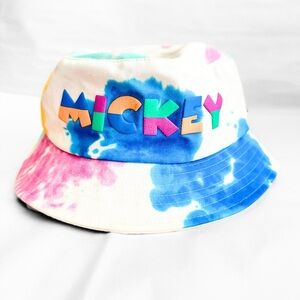 Disney Spirit Jersey Mickey Mouse Hat Bucket Adult Tie Dye NWT Beach Sun Resort
